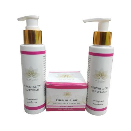 Pinkish Glow Skin Whitening & Brightening Product | Nourishing Night Cream | Oil Control Facewash | Skin Radiance SPF 60 Lotion (Pack Of 3)